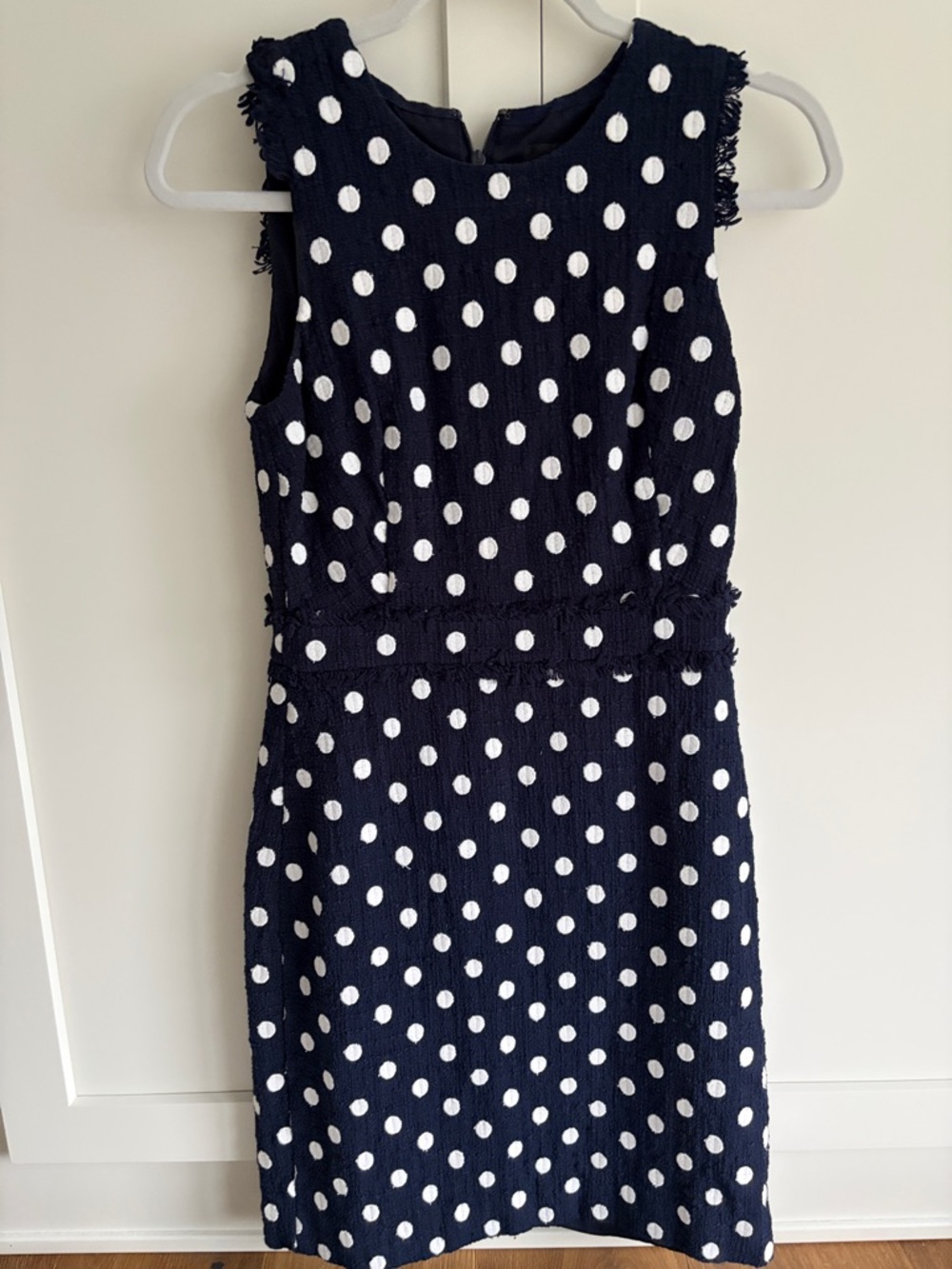 J.Crew Navy Blue Polka Dot Sleeveless Dress - Sz 2